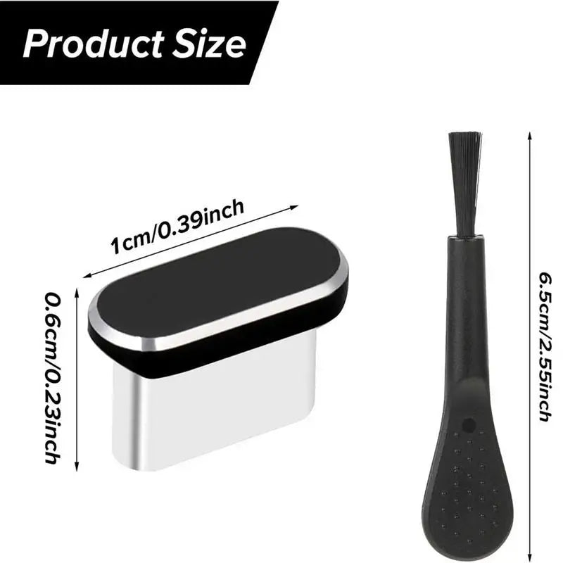 4Pcs USB-C Dust Plugs with Cleaning Brush – Anti-Dust Charging Port Cover Caps for Android Smartphones