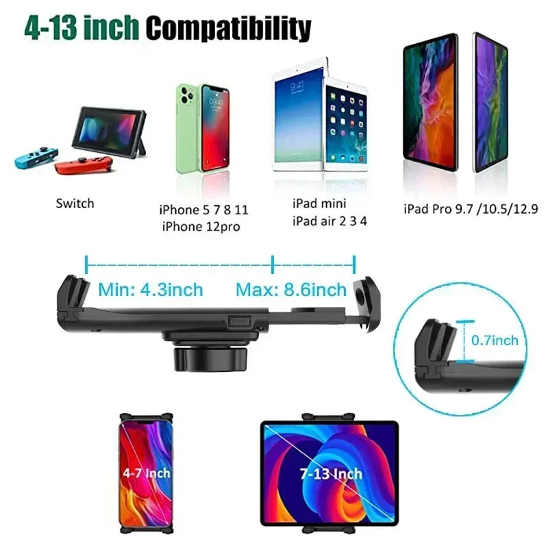 New Car Tablet & Smartphone Cup Holder Mount – 360° Adjustable, 270° Tilt, Triangular Base, RAM Mount Tablet Holder