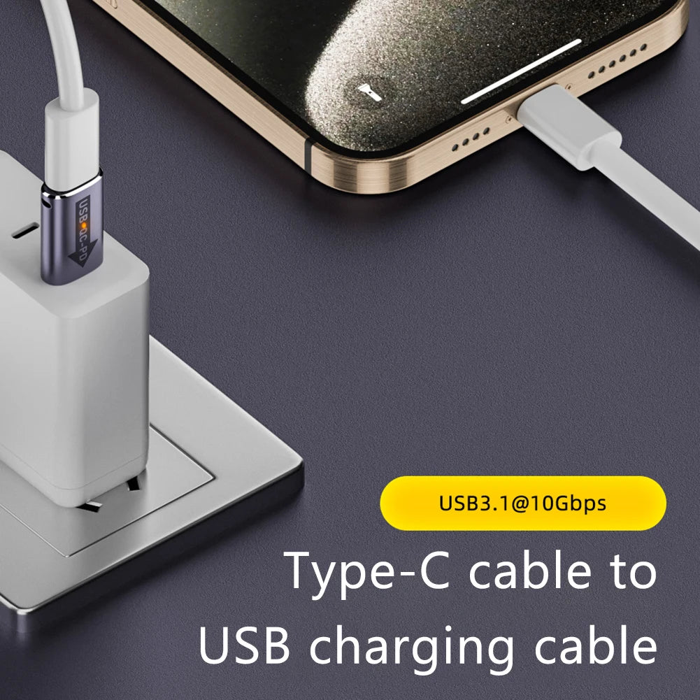 QC 4.0 USB 3.1 to PD Type-C Adapter – USB A to USB C Charger Converter, 10Gbps, 5V 3A for Laptop