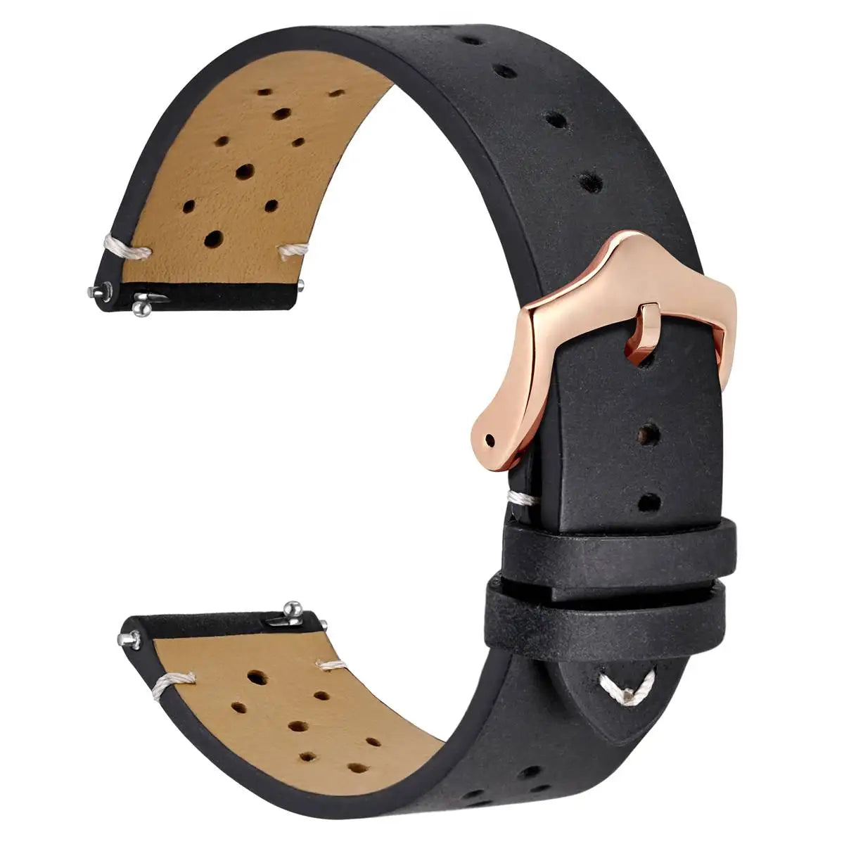 Genuine Leather Watch Bands – 18mm/20mm/22mm Quick Release Vintage Strap for Men & Women, Green/Black/Brown/Blue