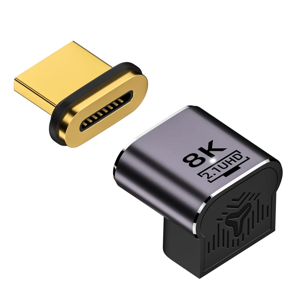 8K@60Hz HDMI-Compatible Magnetic Extension Adapter – 48Gbps Fast Charging & Data Converter, Male to Female