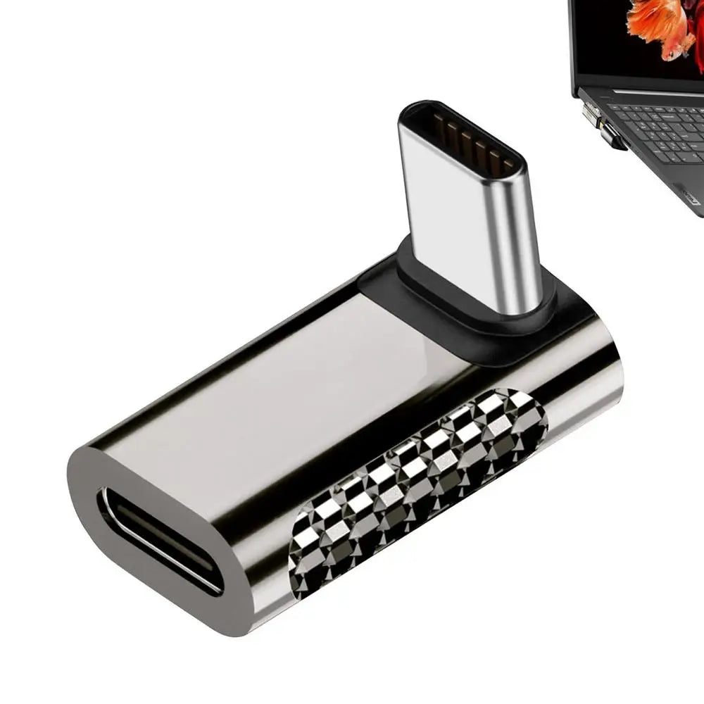 USB-C Straight Angle Adapter Type C Female to Male 20Gbps Fast Data & Charging Converter