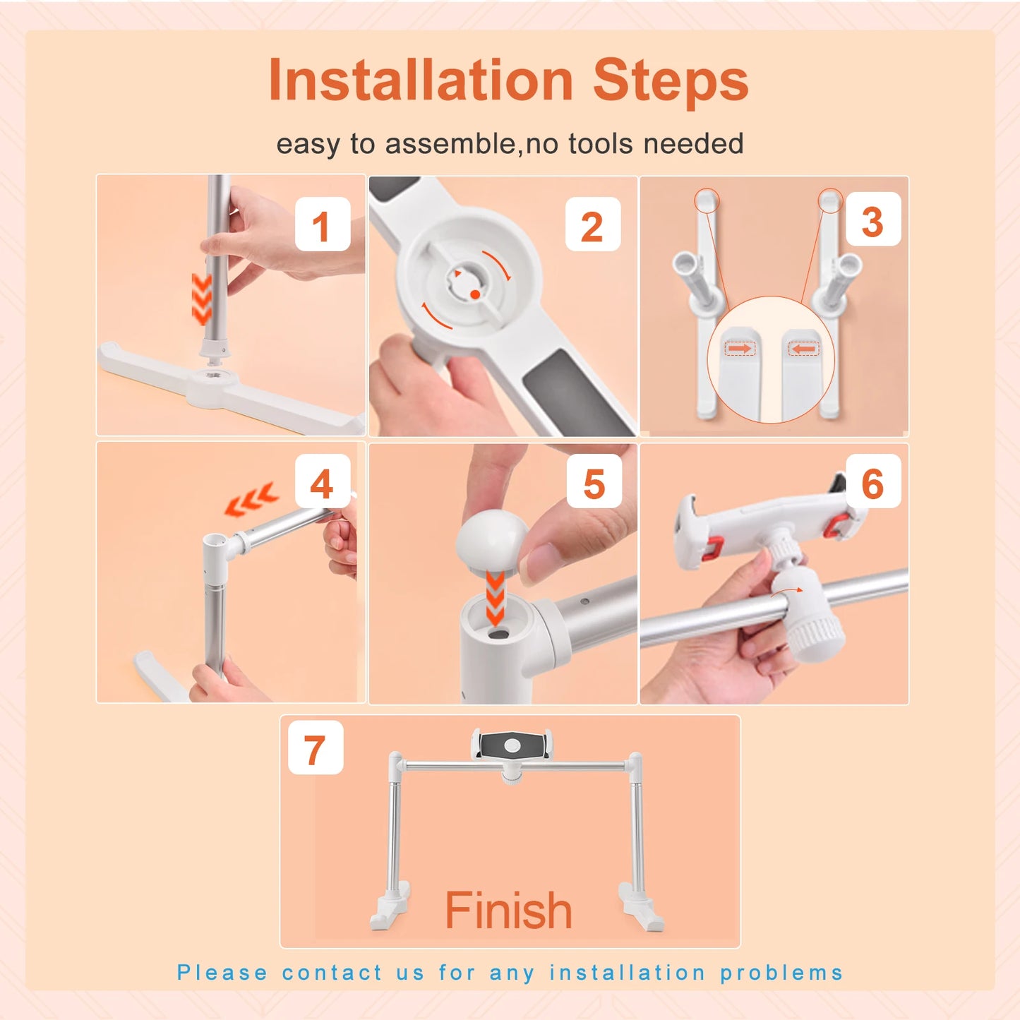 Foldable Bed & Sofa Phone & Tablet Holder – Adjustable Desktop Stand with Angle & Height, Lazy Bracket Clip