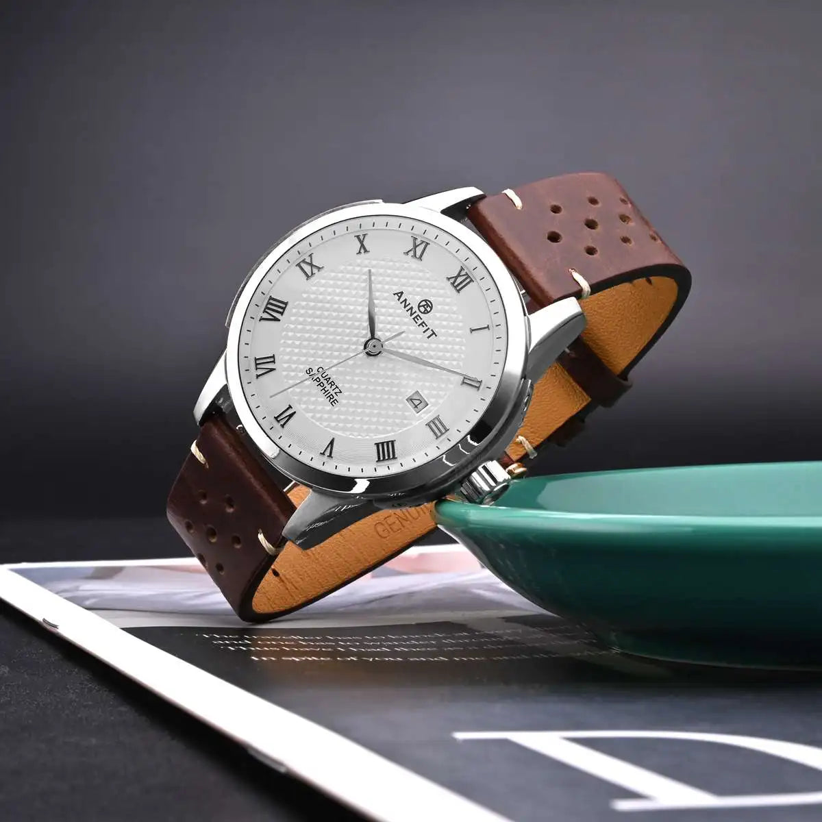 Genuine Leather Watch Bands – 18mm/20mm/22mm Quick Release Vintage Strap for Men & Women, Green/Black/Brown/Blue