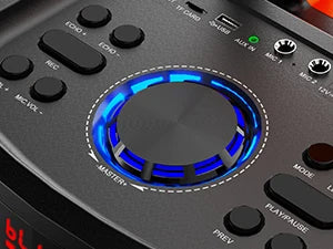 Portable Bluetooth Karaoke Machine with 2 Wireless Microphones