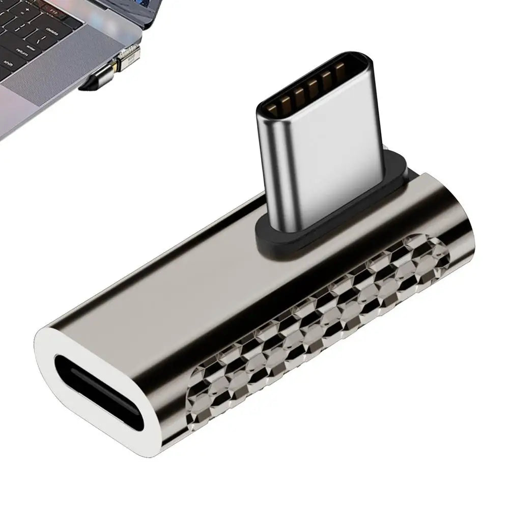 USB-C Straight Angle Adapter Type C Female to Male 20Gbps Fast Data & Charging Converter