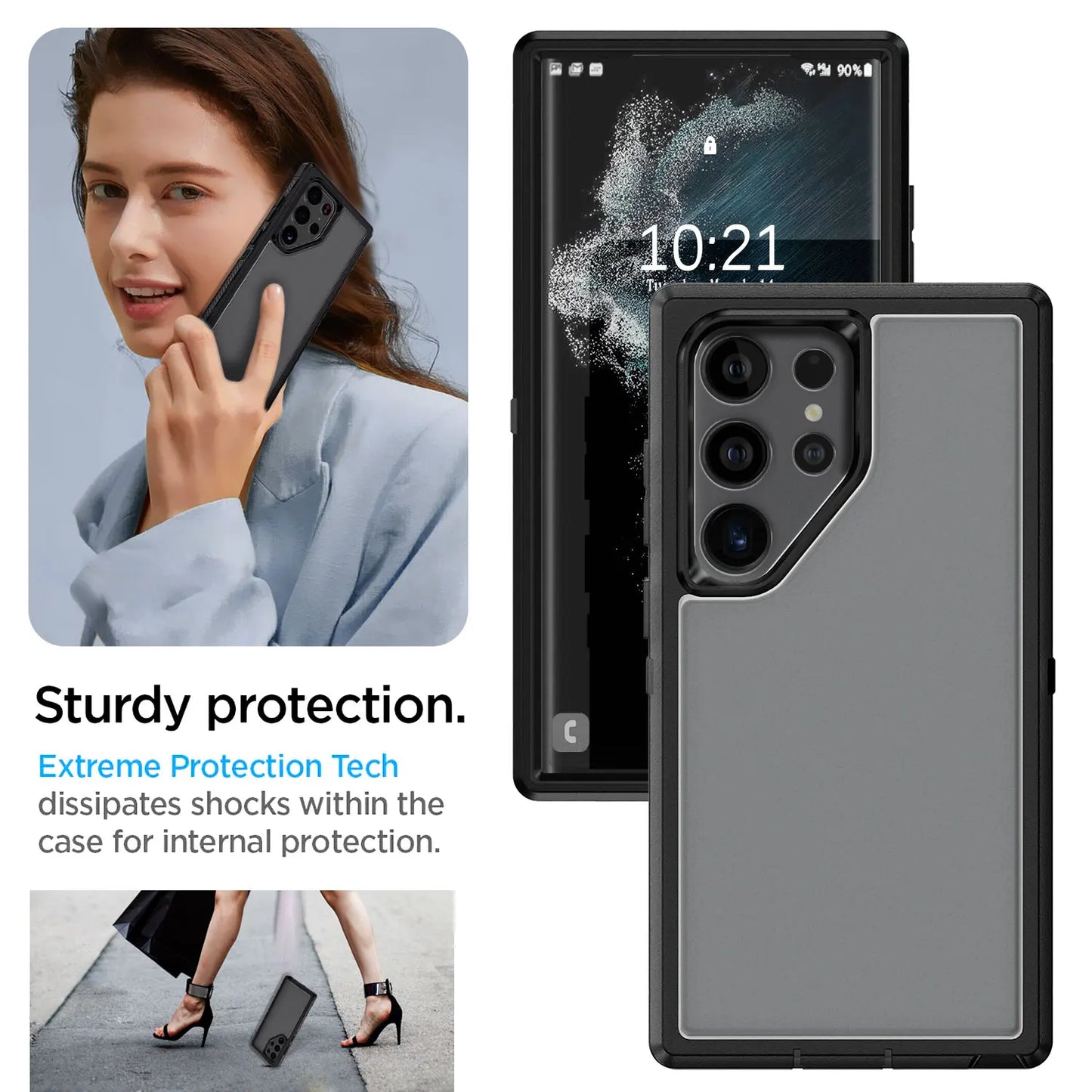 Black & Clear Samsung Galaxy S22 Ultra 5G Case – Superior Protection