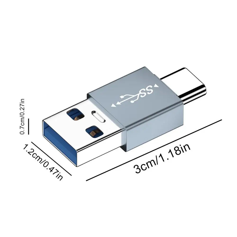 Mini USB-C OTG Adapter – Aluminum Shell, Male to A, Compact Data Sync & U Disk Accessory for Laptop