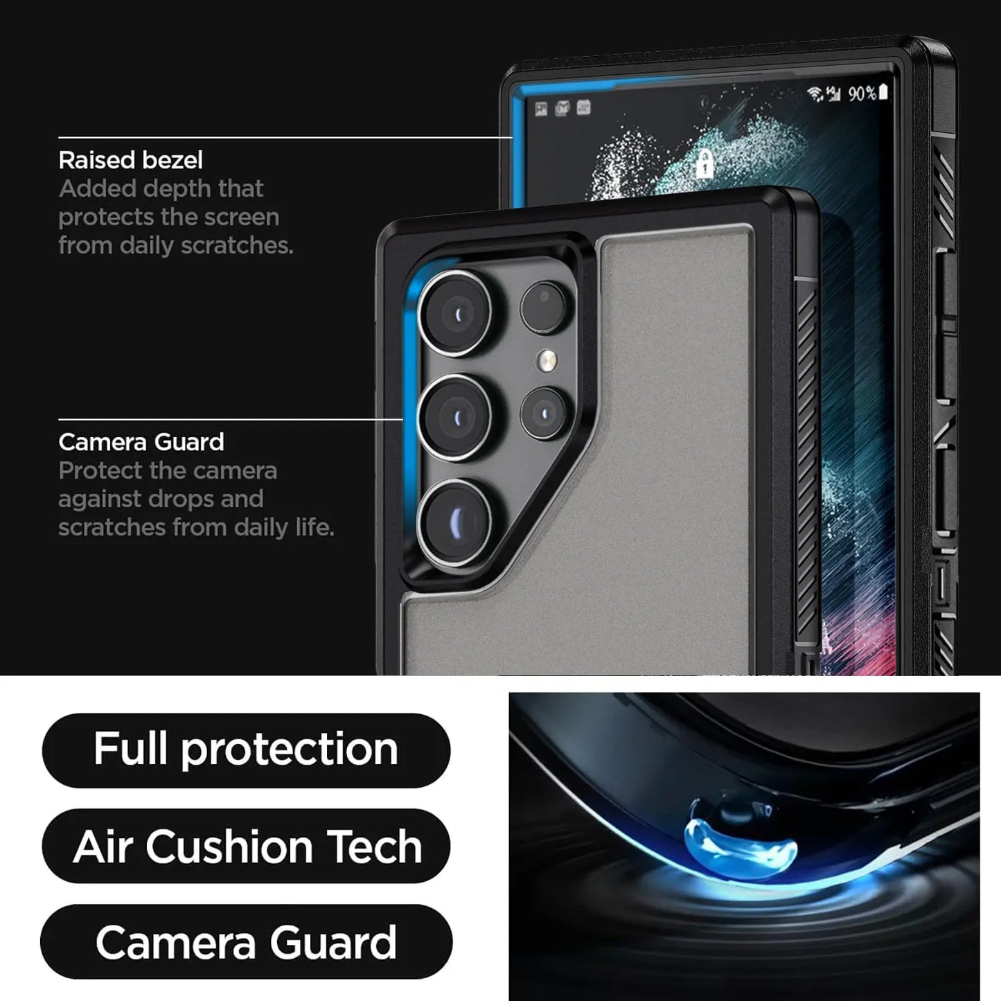 Black & Clear Samsung Galaxy S22 Ultra 5G Case – Superior Protection