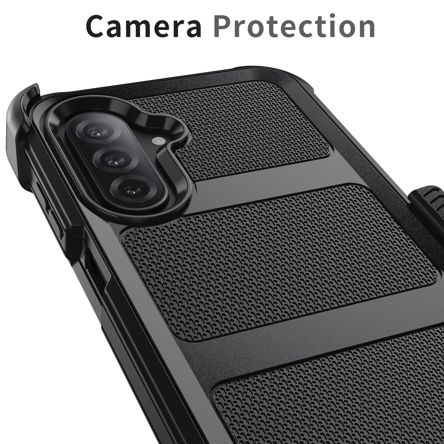 Black Samsung Galaxy A06/A16/A26/A36/A56 Case – Rugged Dual-Layer Shockproof Heavy Duty