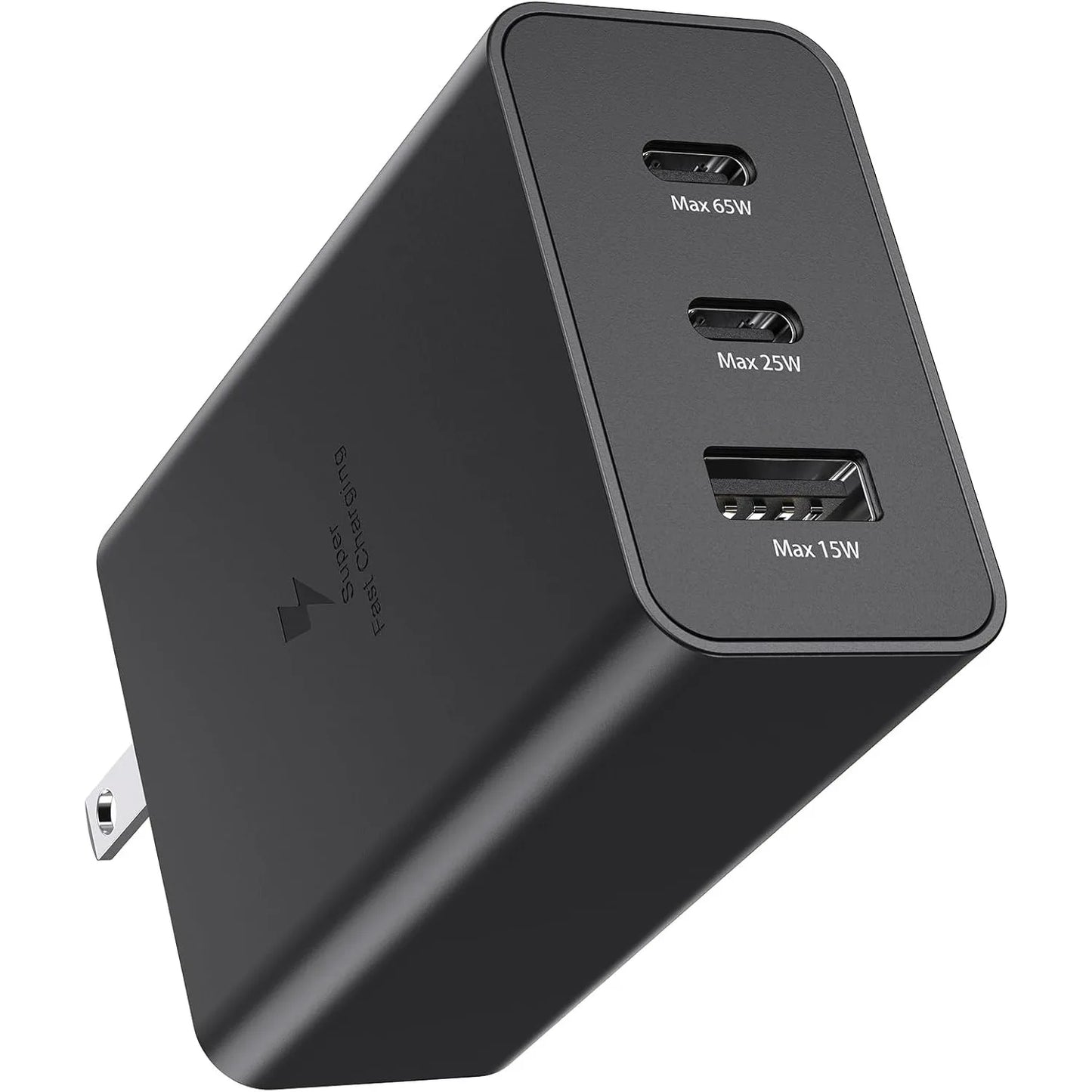 3-Port 65W USB-C Wall Charger – Samsung Galaxy S/Note Series + Laptops Compatible