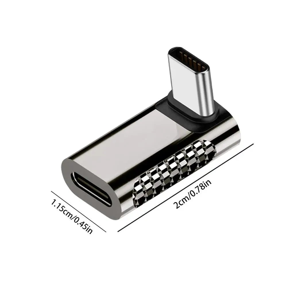 USB-C Straight Angle Adapter Type C Female to Male 20Gbps Fast Data & Charging Converter