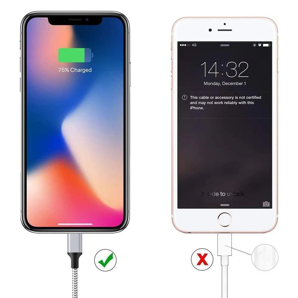 3-Pack Nylon Braided Type C Fast Charging Cables | MFi Certified, 3ft/6ft/10ft
