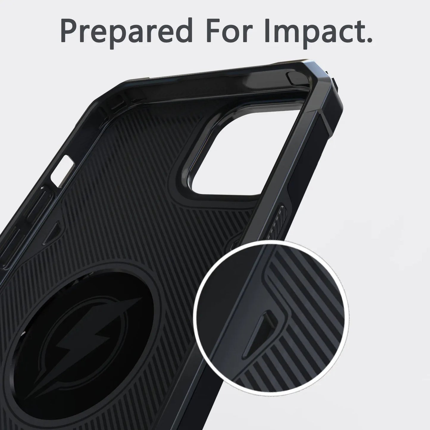 Black iPhone 14 Series Case – Shockproof Heavy Duty Hybrid Cover