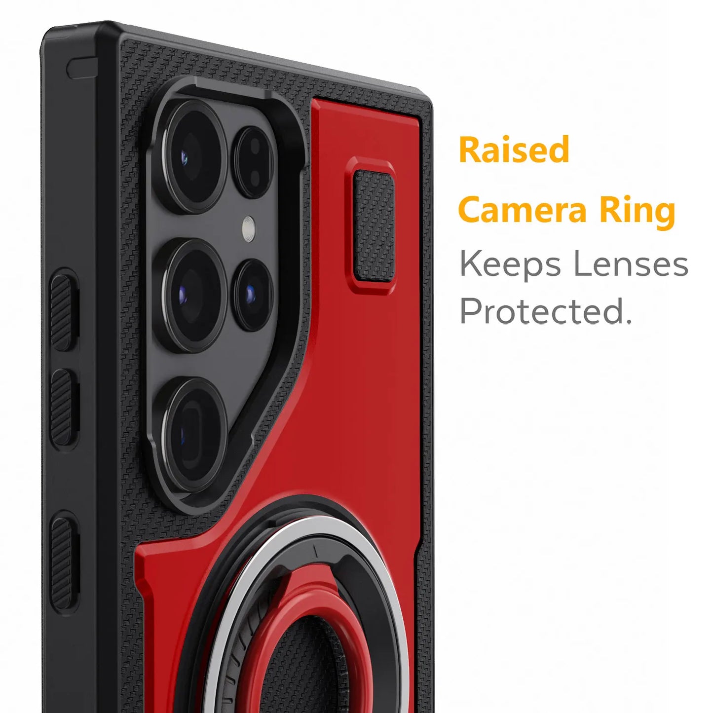 Red Samsung Galaxy S24 Ultra 5G Ring Slim Case