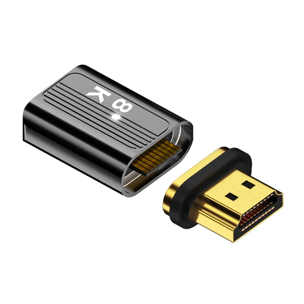 8K@60Hz HDMI-Compatible Magnetic Extension Adapter – 48Gbps Fast Charging & Data Converter, Male to Female