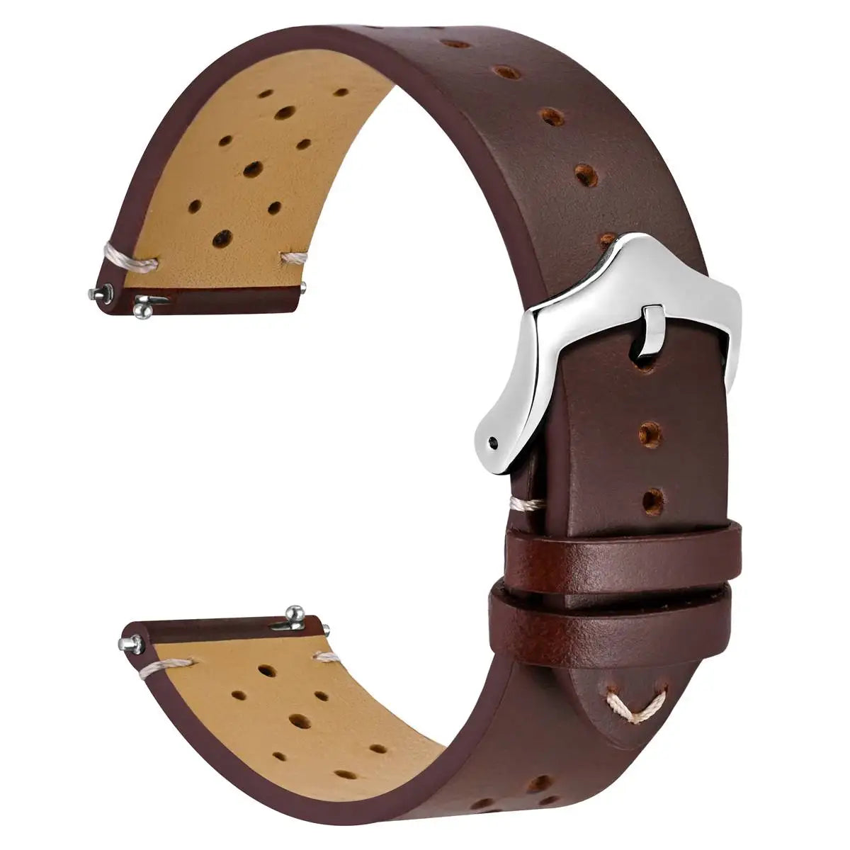 Genuine Leather Watch Bands – 18mm/20mm/22mm Quick Release Vintage Strap for Men & Women, Green/Black/Brown/Blue