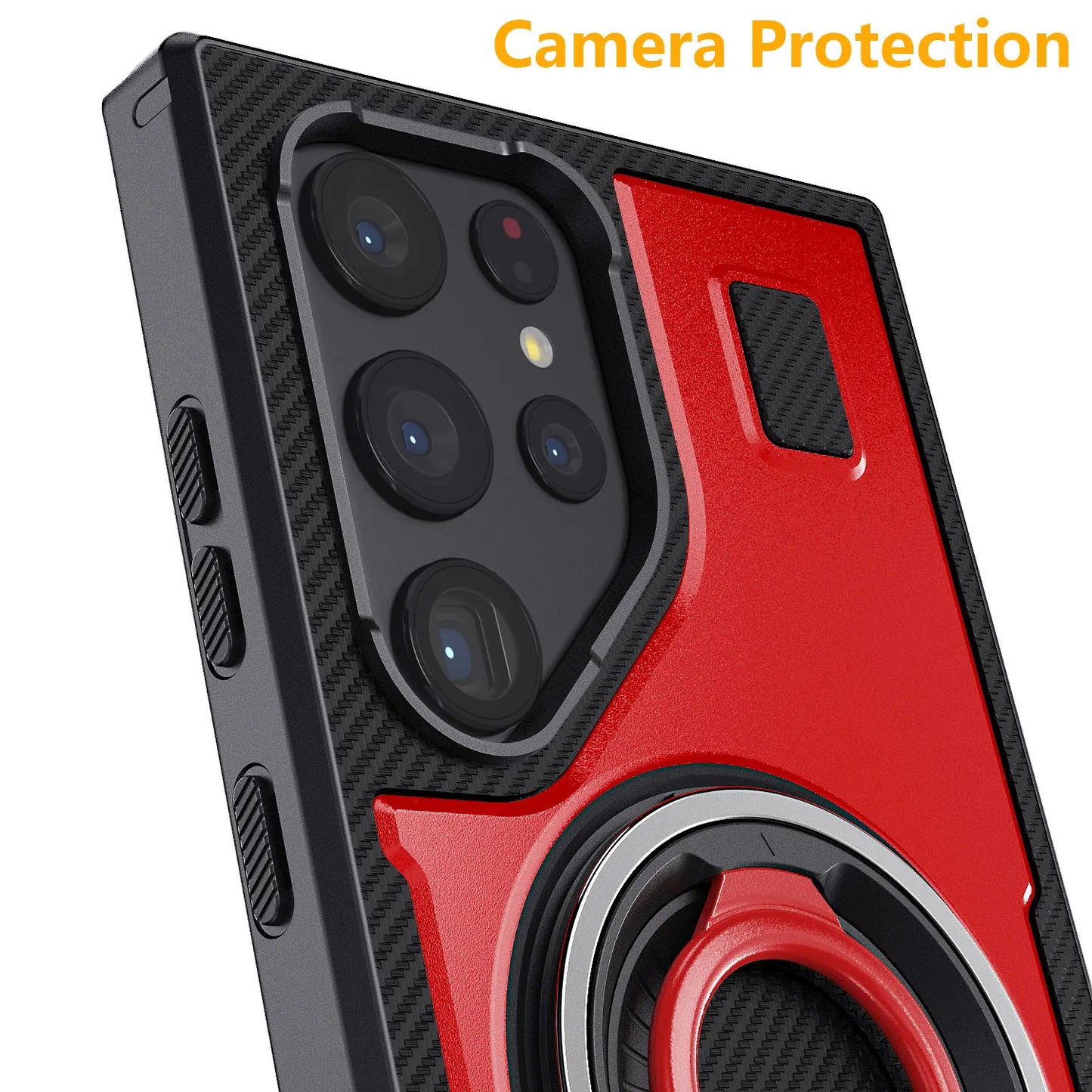 Red Samsung Galaxy S24 Ultra 5G Ring Slim Case