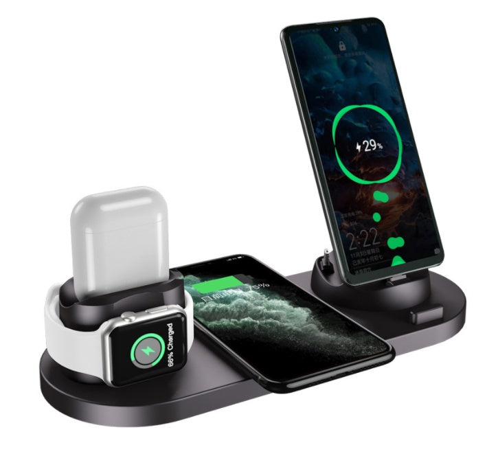 Wireless Charging Dock Station for iPhone & Apple Watch – 6-in-1 Fast Charging Pad for Phones and Devices