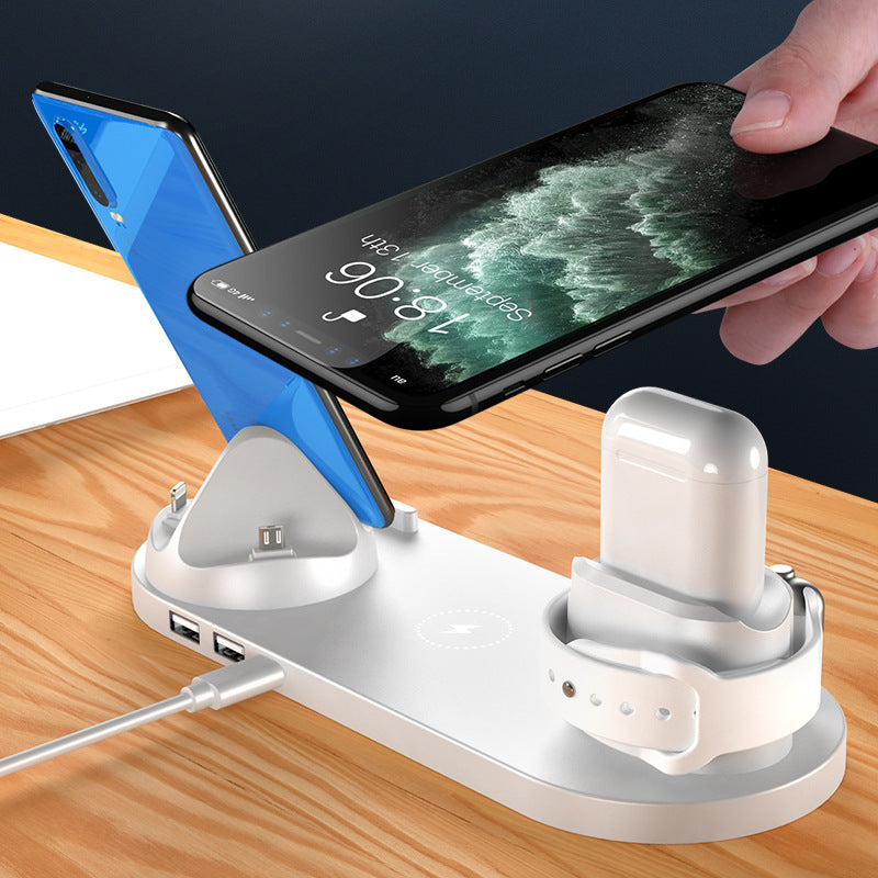 Wireless Charging Dock Station for iPhone & Apple Watch – 6-in-1 Fast Charging Pad for Phones and Devices