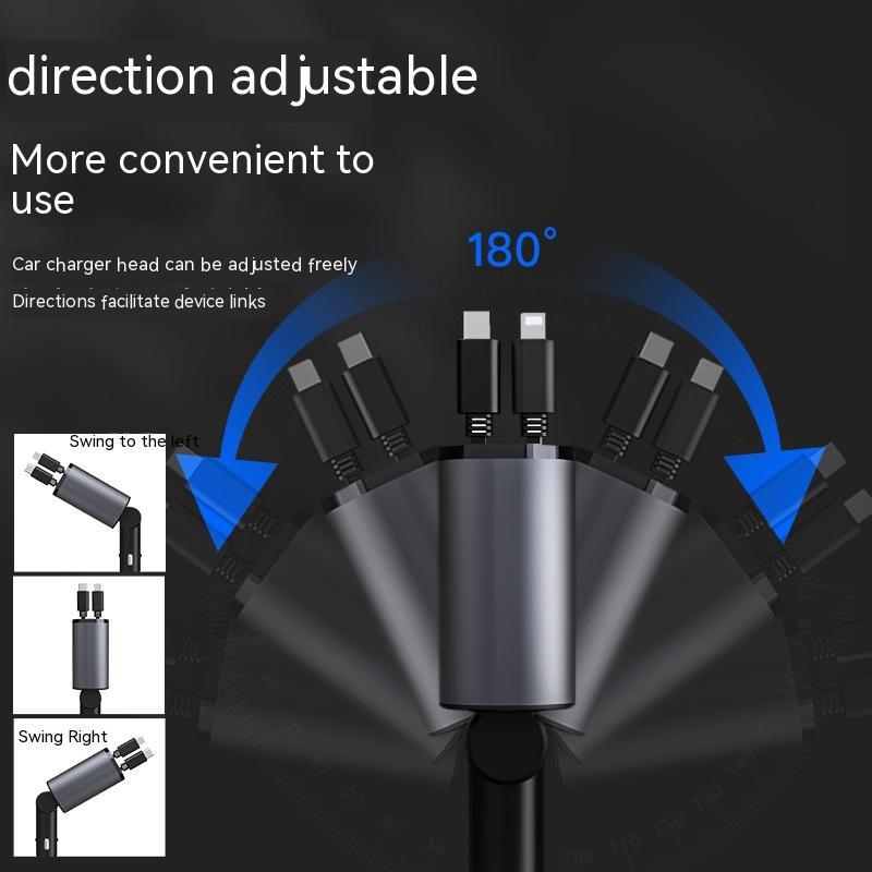 Metal 100W Super Fast Car Charger – USB & Type-C Cigarette Lighter Adapter for Rapid Charging