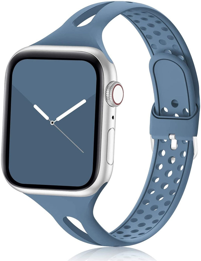 Premium Slim Silicone Bracelet Compatible with Apple Watch