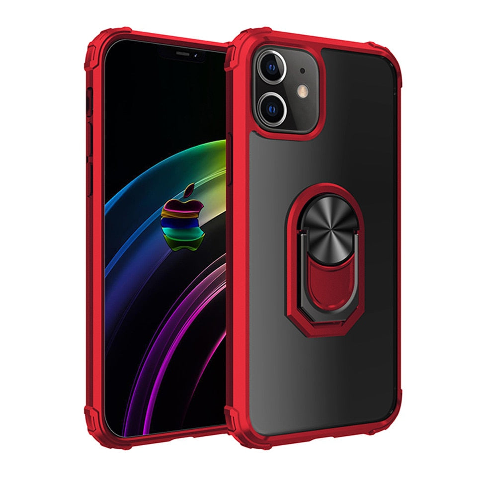 Kickstand Shell Shockproof Magnetic Ring iPhone Case