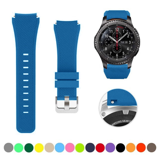 Silicone Watch Band (20/22mm) Huawei, Samsung Galaxy, Gear S3, Amazfit Bip/Active, and Gt 2/2e