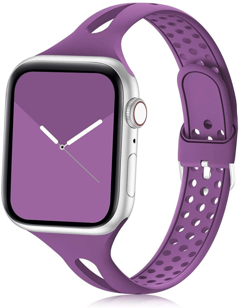 Premium Slim Silicone Bracelet Compatible with Apple Watch
