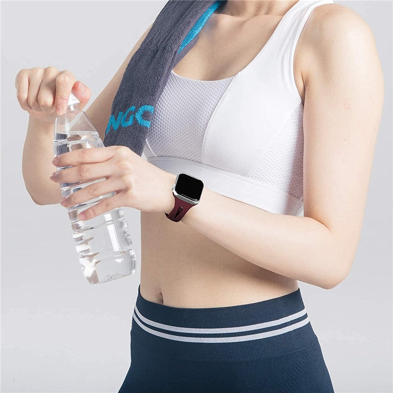 Premium Slim Silicone Bracelet Compatible with Apple Watch