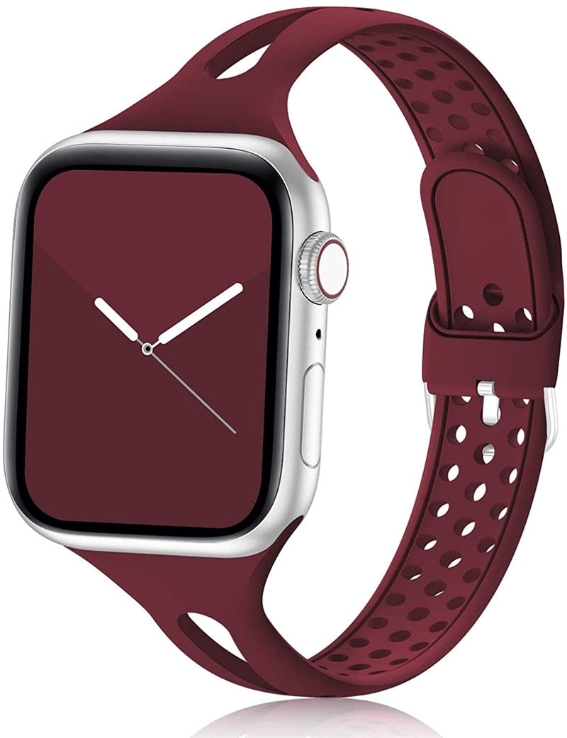 Premium Slim Silicone Bracelet Compatible with Apple Watch