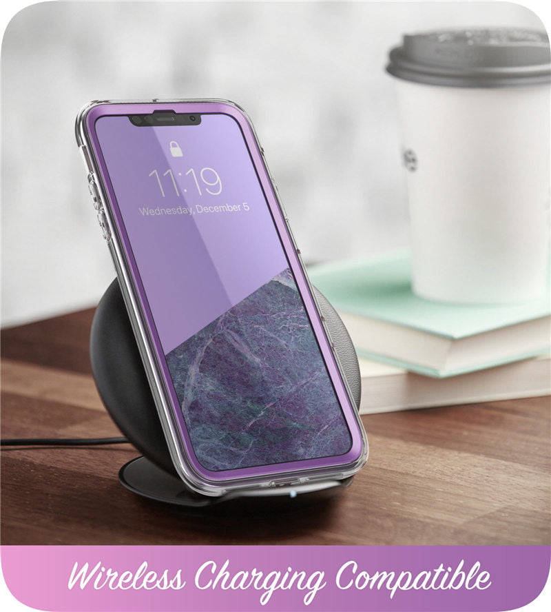 Full-Body Shinning Glitter Marble Bumper Case with Built-in Screen Protector