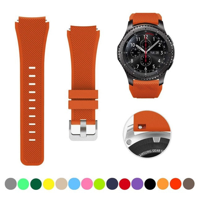 Silicone Watch Band (20/22mm) Huawei, Samsung Galaxy, Gear S3, Amazfit Bip/Active, and Gt 2/2e