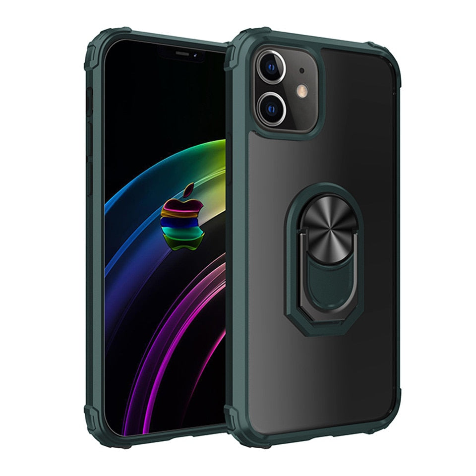 Kickstand Shell Shockproof Magnetic Ring iPhone Case