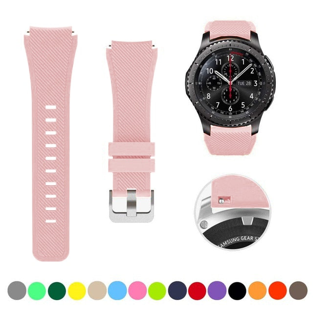 Silicone Watch Band (20/22mm) Huawei, Samsung Galaxy, Gear S3, Amazfit Bip/Active, and Gt 2/2e