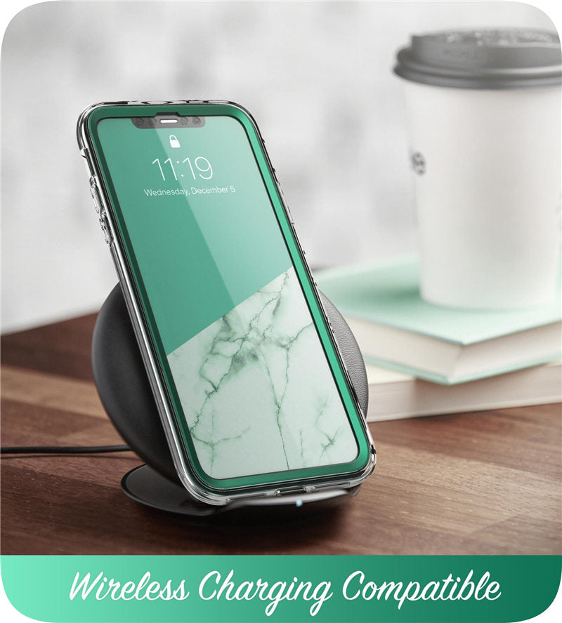 Full-Body Shinning Glitter Marble Bumper Case with Built-in Screen Protector
