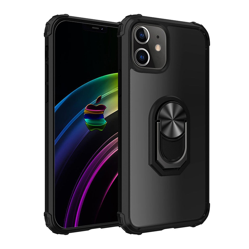 Kickstand Shell Shockproof Magnetic Ring iPhone Case