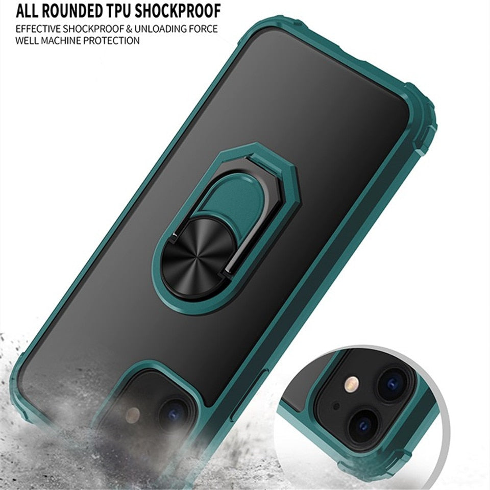 Kickstand Shell Shockproof Magnetic Ring iPhone Case