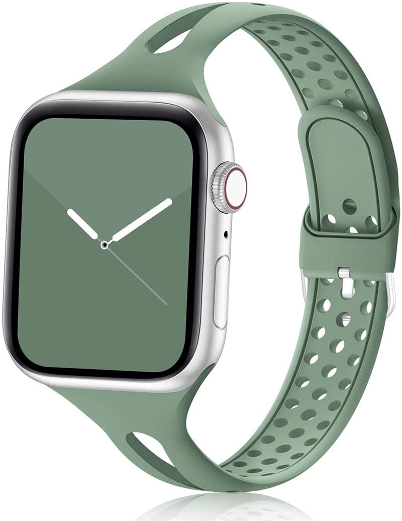 Premium Slim Silicone Bracelet Compatible with Apple Watch