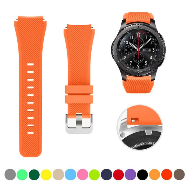 Silicone Watch Band (20/22mm) Huawei, Samsung Galaxy, Gear S3, Amazfit Bip/Active, and Gt 2/2e