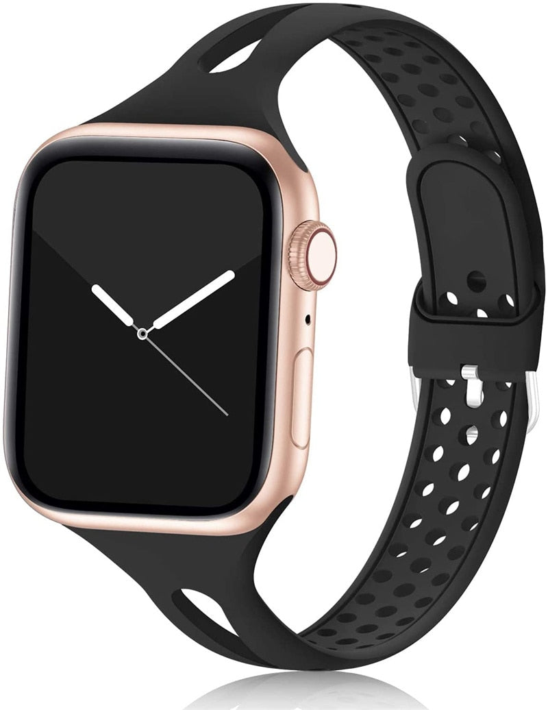 Premium Slim Silicone Bracelet Compatible with Apple Watch
