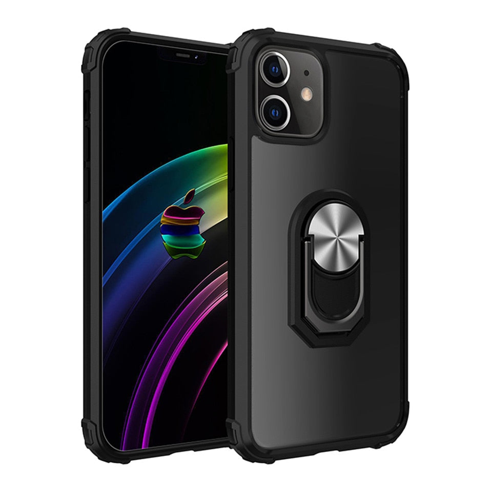 Kickstand Shell Shockproof Magnetic Ring iPhone Case