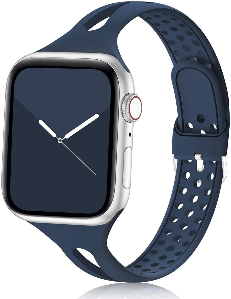 Premium Slim Silicone Bracelet Compatible with Apple Watch