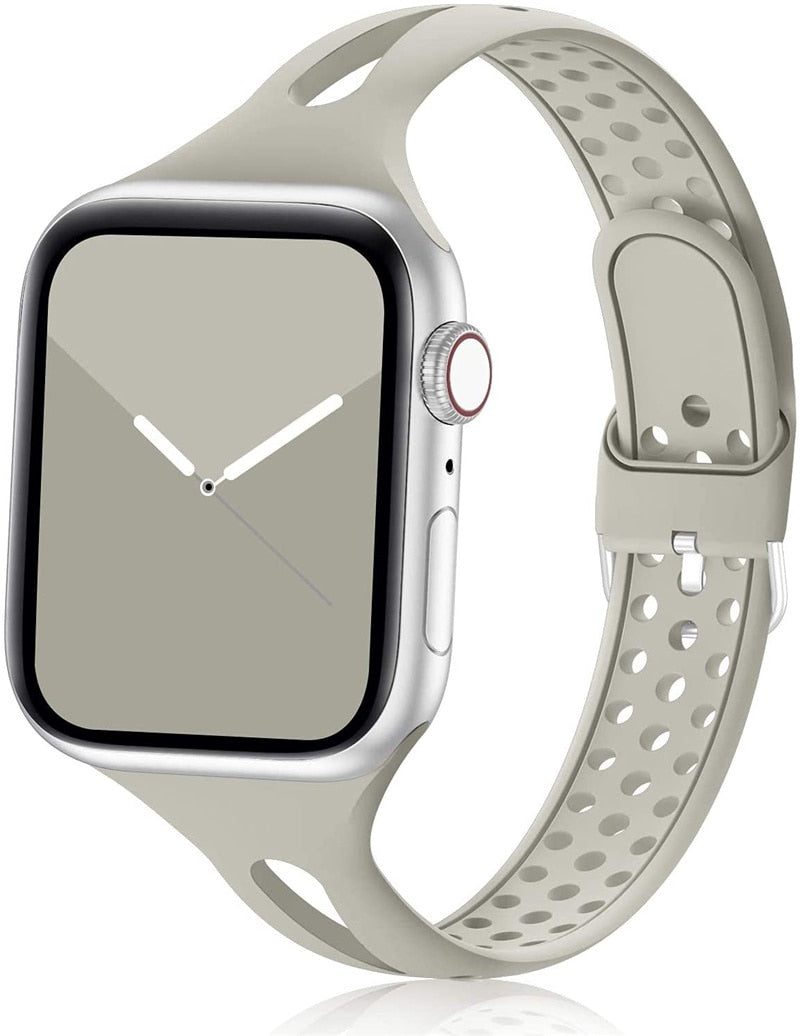 Premium Slim Silicone Bracelet Compatible with Apple Watch