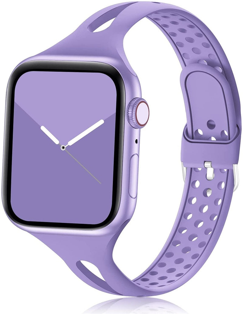 Premium Slim Silicone Bracelet Compatible with Apple Watch