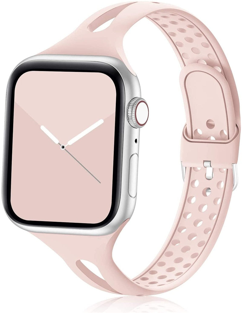 Premium Slim Silicone Bracelet Compatible with Apple Watch