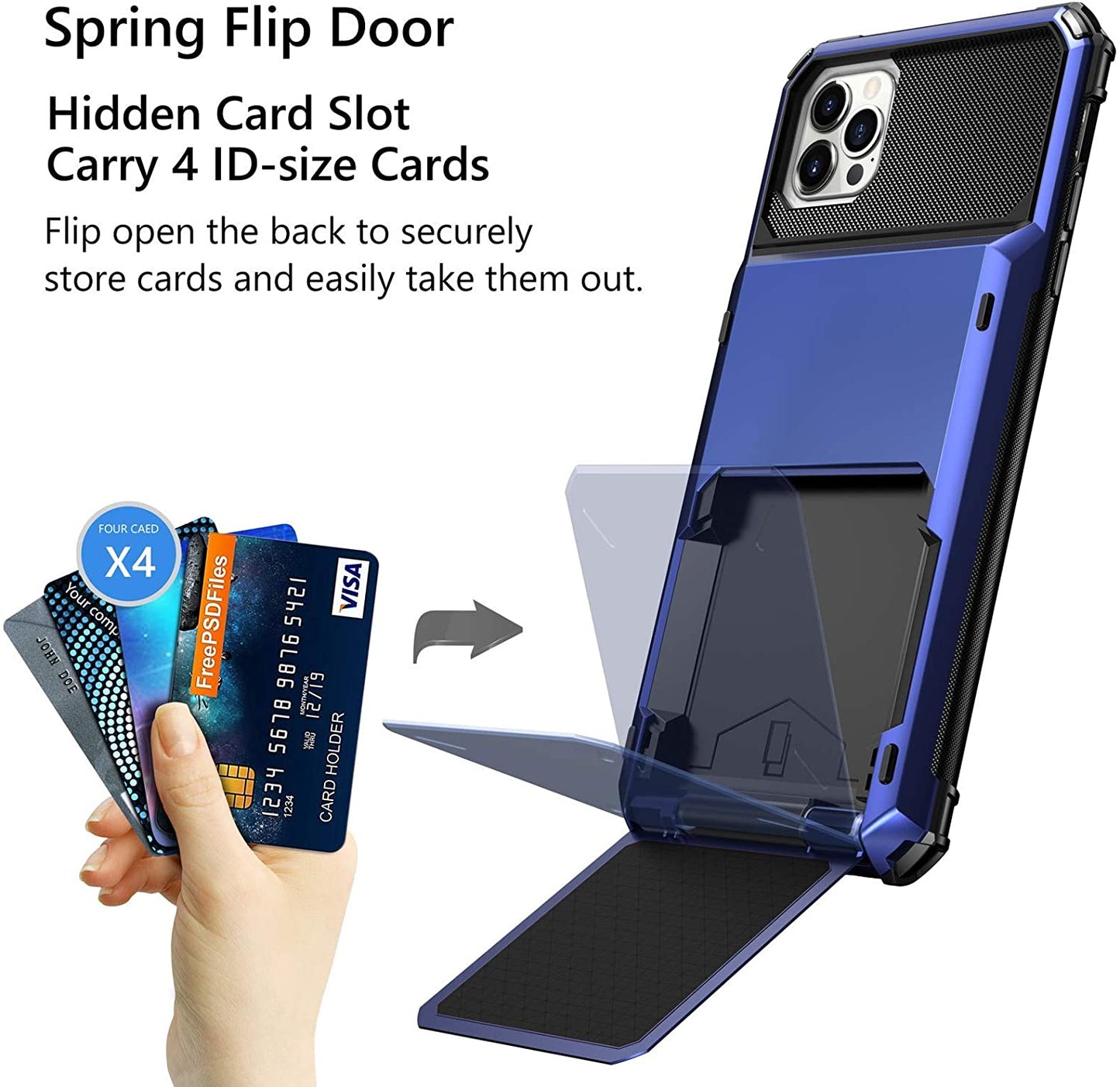 Card Slots Wallet Case Cover Slide Armor Wallet Card Slots Holder.