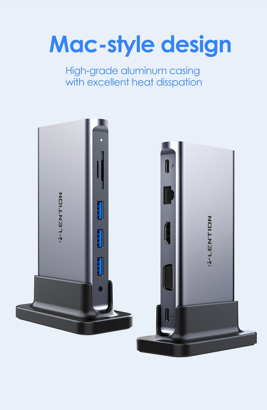 Premium USB Docking Station Type C Surface Dock Splitter
