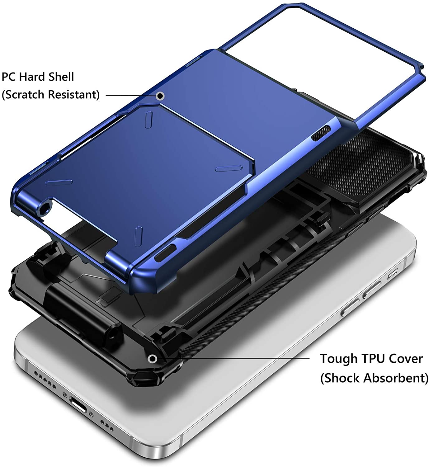 Card Slots Wallet Case Cover Slide Armor Wallet Card Slots Holder.