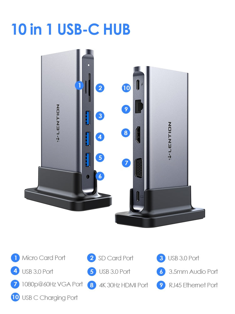 Premium USB Docking Station Type C Surface Dock Splitter